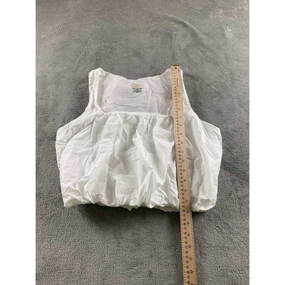 A New Day Womens White Square Neck Bubble Hem Tank Top Sleeveless Size M - Picture 7 of 11